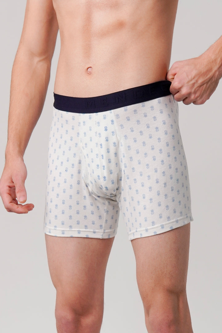 Pineapple Printed Ball Pouch Boxer - White - Mendeez