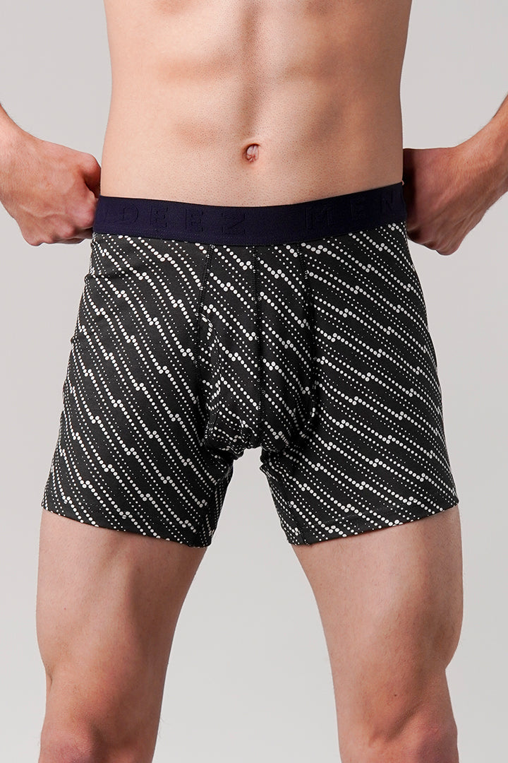 Printed Ball Pouch Boxer - Black - Mendeez