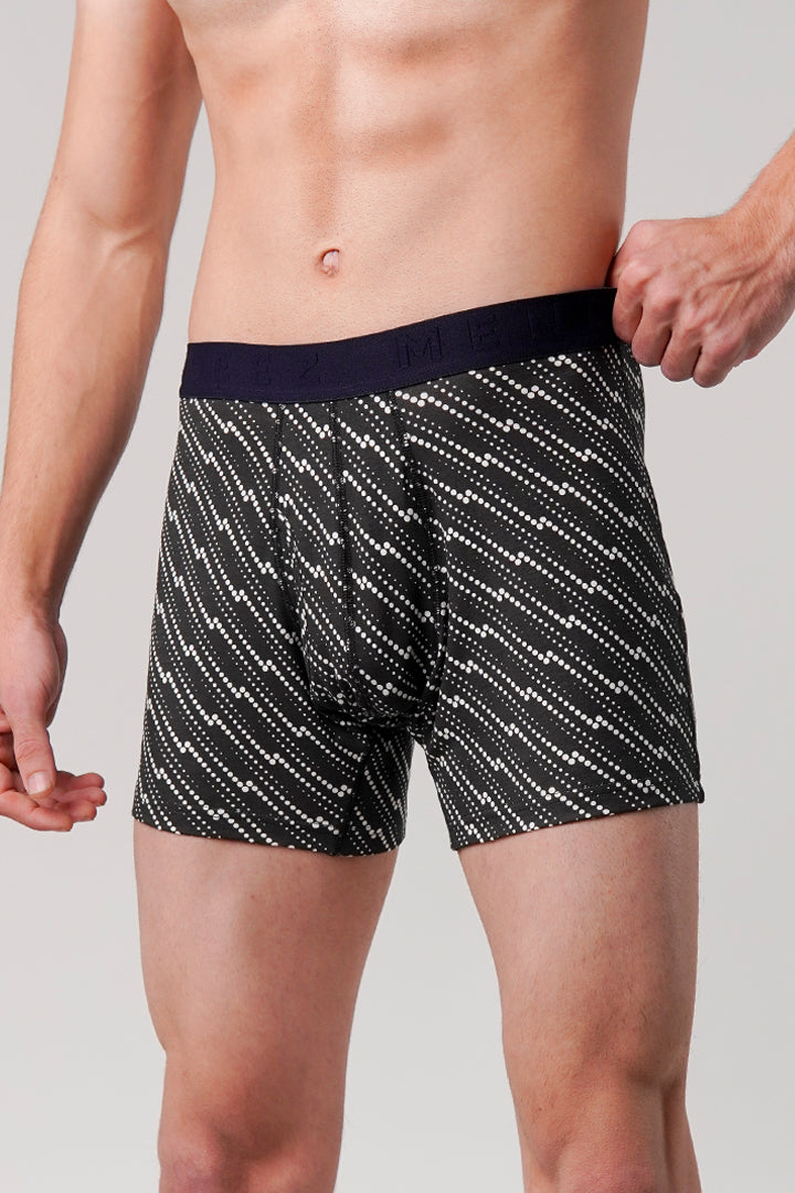 Printed Ball Pouch Boxer - Black - Mendeez