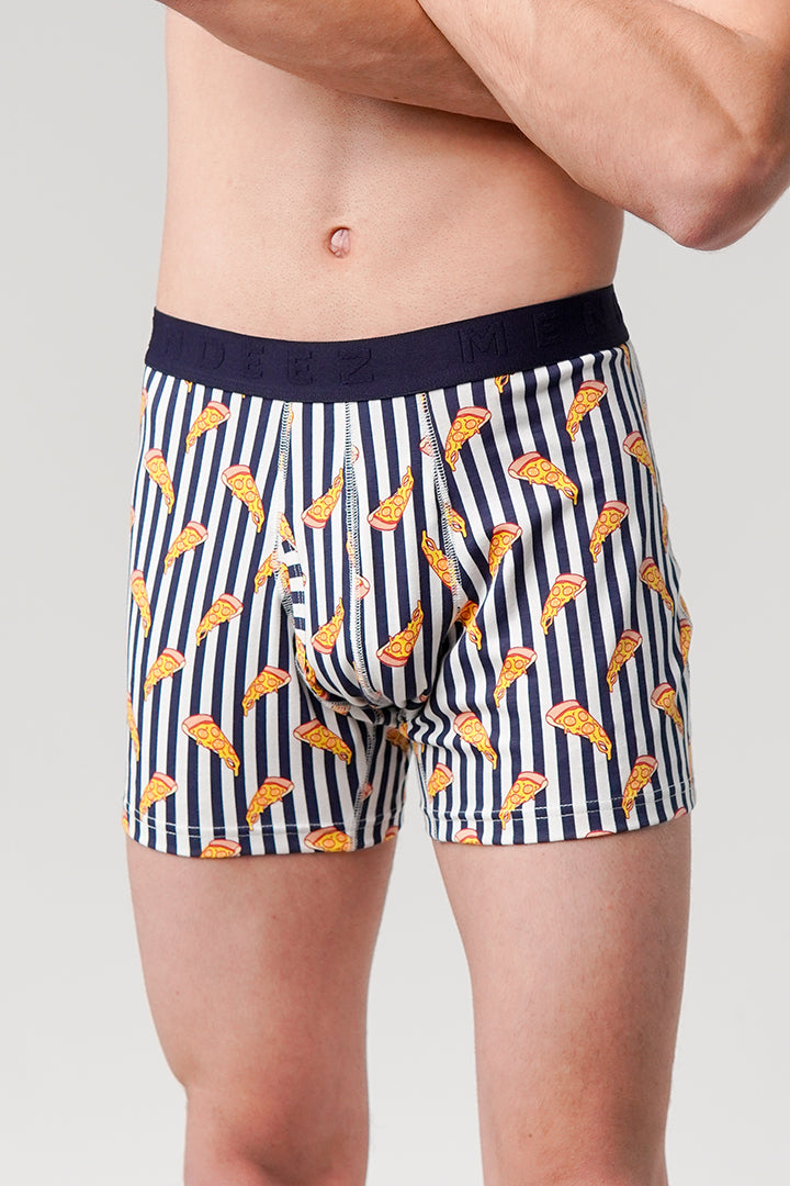 Pizza Printed Ball Pouch Boxer - White - Mendeez
