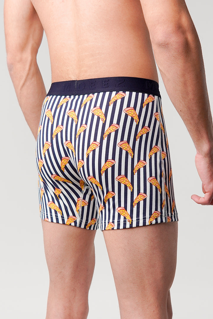 Pizza Printed Ball Pouch Boxer - White - Mendeez