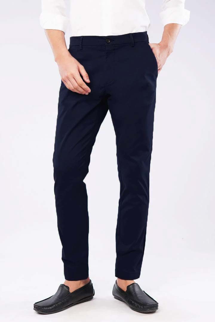 Slim Fit Chinos - Navy - Mendeez