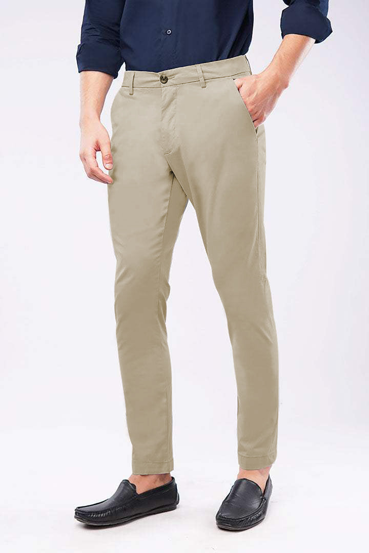 Slim Fit Chinos - Sand - Mendeez