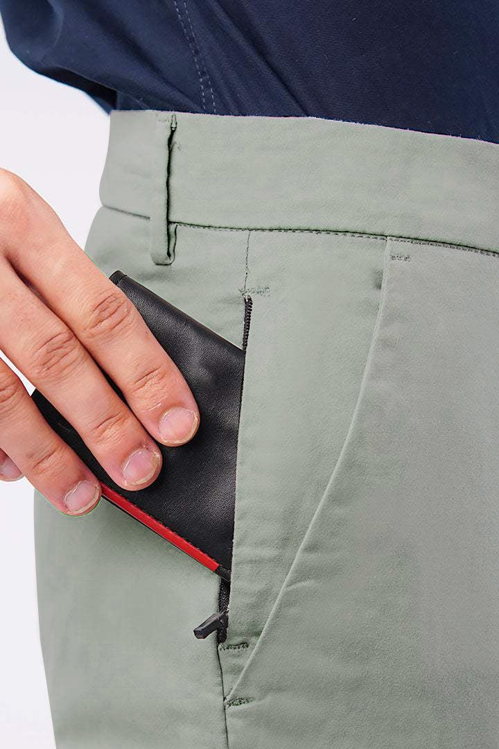 Slim Fit Chinos - Sage Green - Mendeez