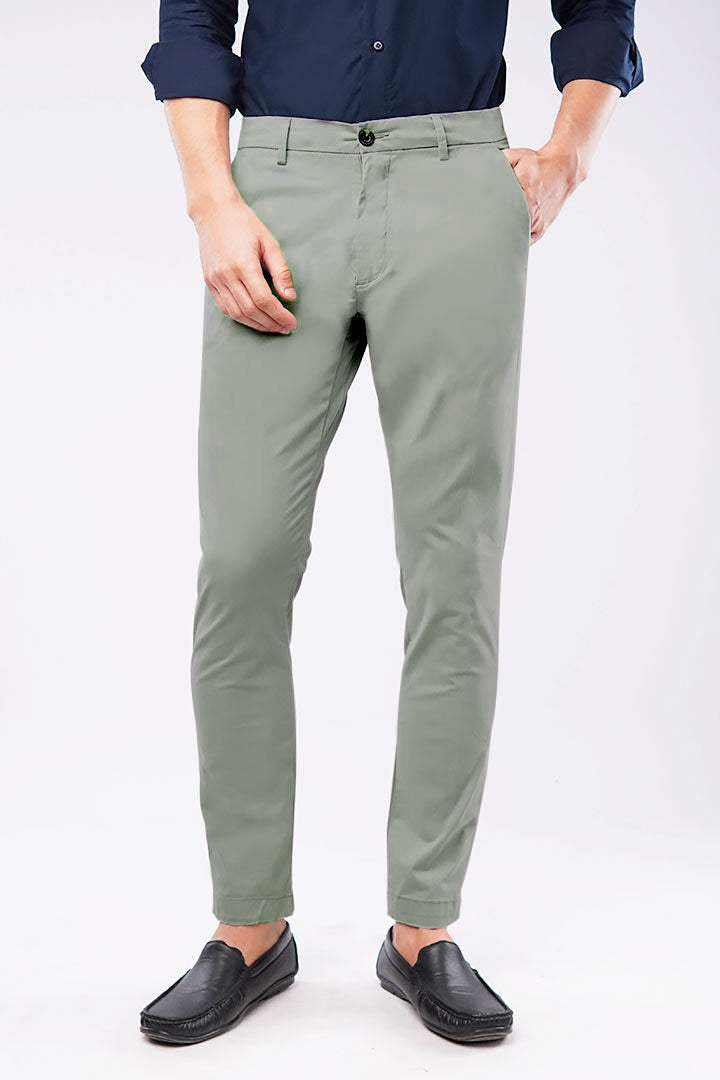 Slim Fit Chinos - Sage Green - Mendeez