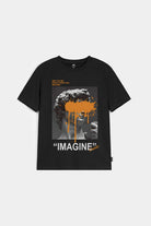 Printed Graphic Tee - Black - Mendeez