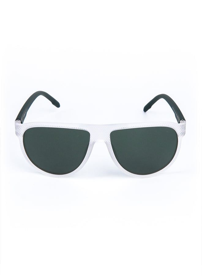 Aviator Round Transparent Sunglasses White - Mendeez