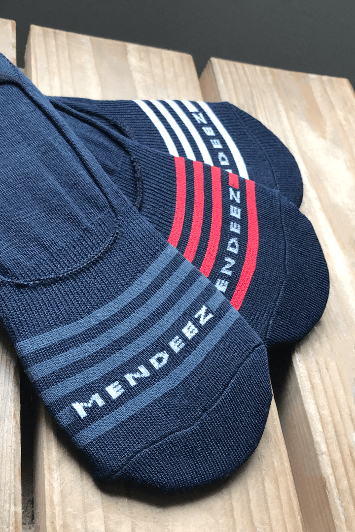 Stripecut No Show Socks - Pack of 3 - Mendeez PK 