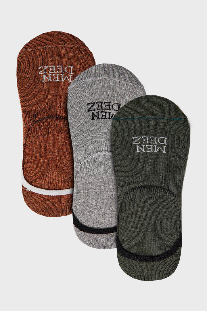 Solid No Show Socks - Pack of 3 - Mendeez
