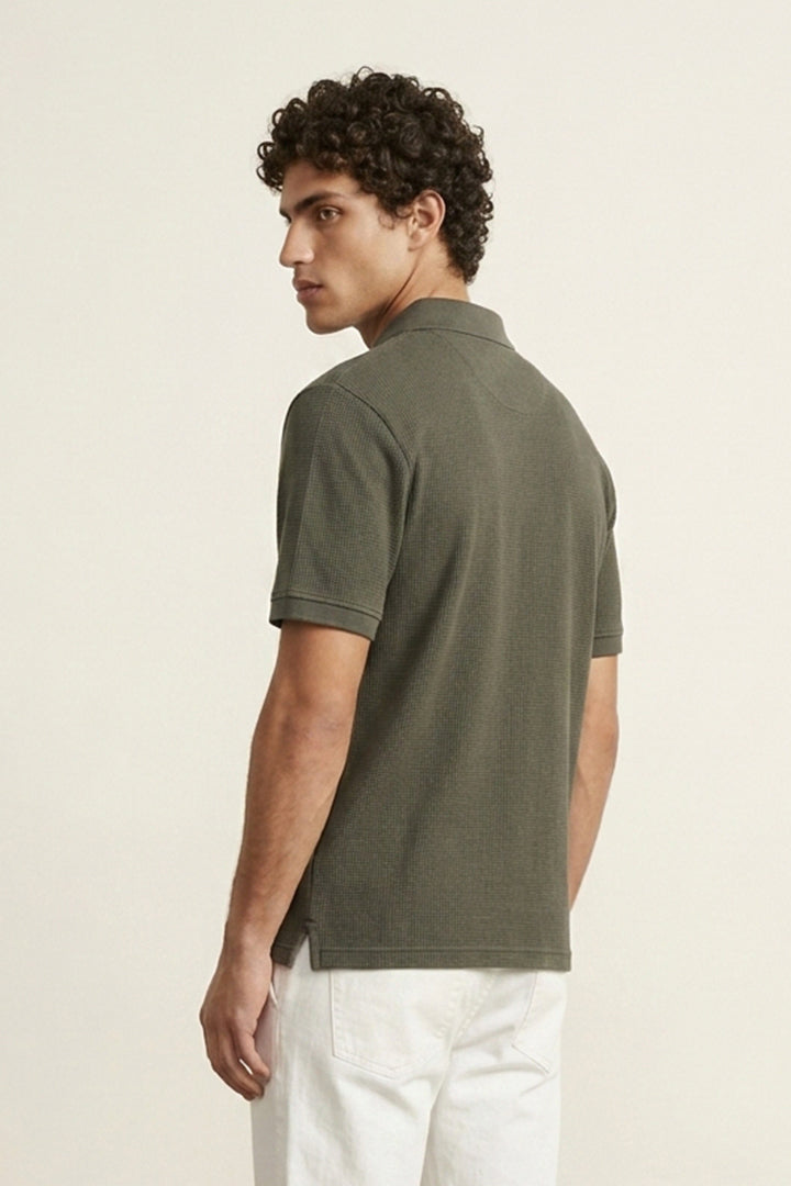 Jacquard Textured Polo - Thunder Grey - Mendeez