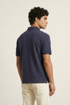 Jacquard Textured Polo - Navy Blue - Mendeez