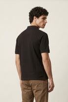 Jacquard Textured Polo - Black - Mendeez