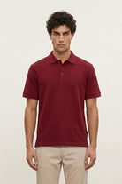 Jacquard Textured Polo - Maroon - Mendeez