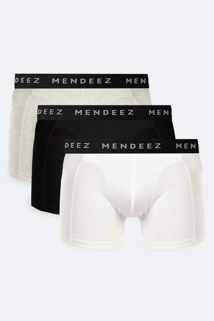 Boxer Briefs - White, Light Grey & Black Pack Of 3 - Mendeez