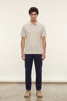 Jacquard Textured Polo - Beige - Mendeez