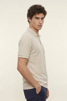 Jacquard Textured Polo - Beige - Mendeez