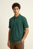 Jacquard Textured Polo - Green - Mendeez