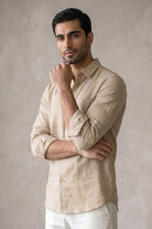Linen Shirt - Beige - Mendeez