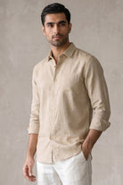Linen Shirt - Beige - Mendeez