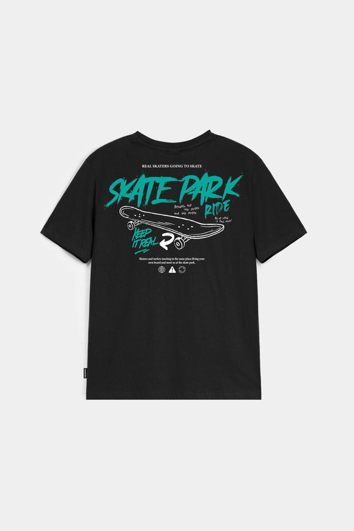 Printed Graphic Tee - Black - Mendeez