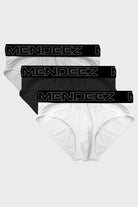 Briefs - White, Light Grey & Black Pack Of 3 - Mendeez