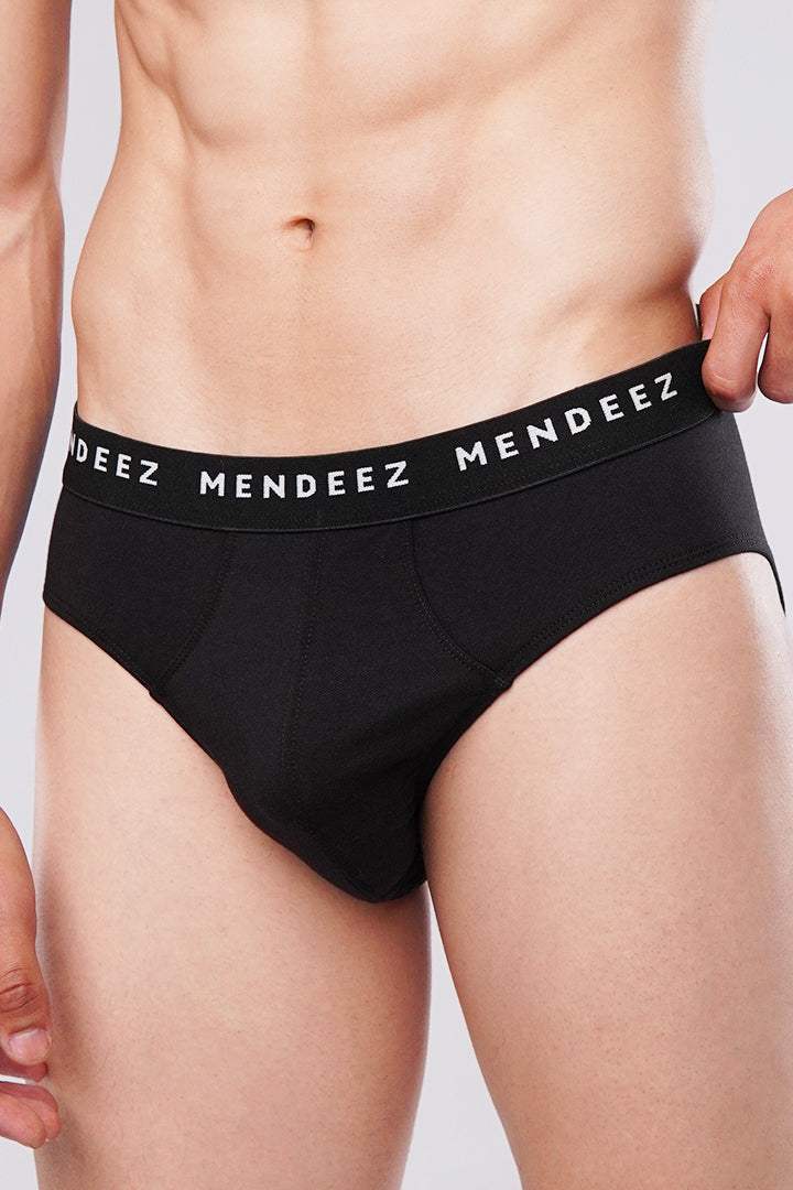 Jacquard Briefs - Pack of 3 (Black, Charcoal, Navy Blue) - Mendeez PK 