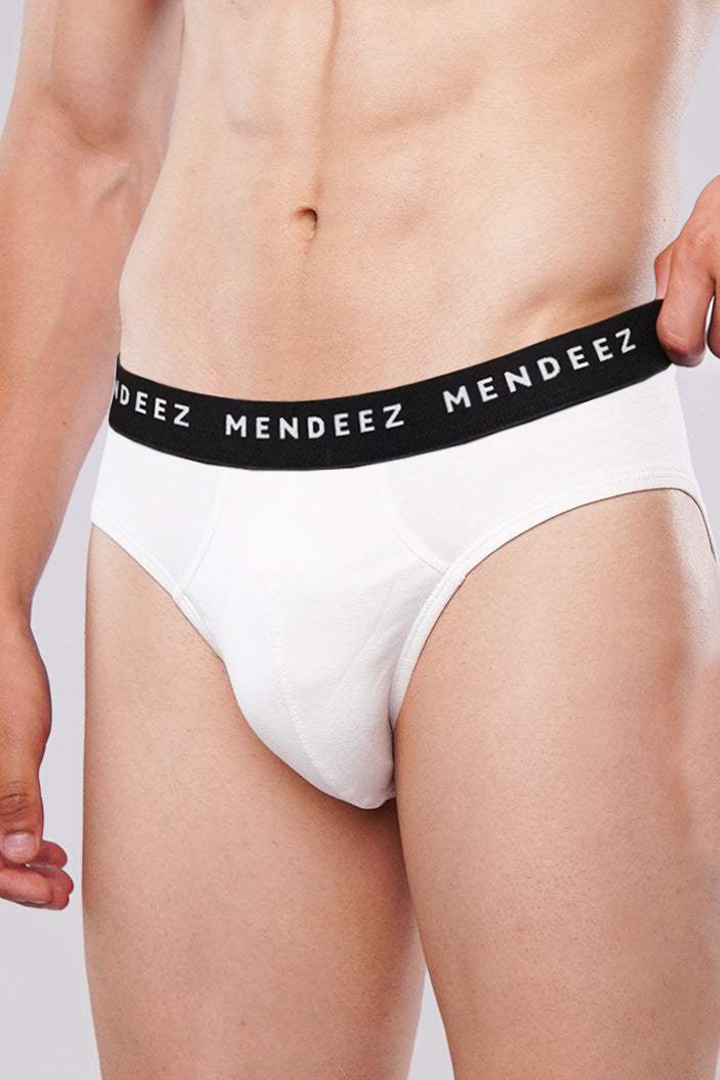 Briefs - White, Black & Heather Grey Pack Of 3 - Mendeez