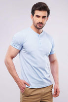 Basic Henley - Powder Blue - Mendeez PK 