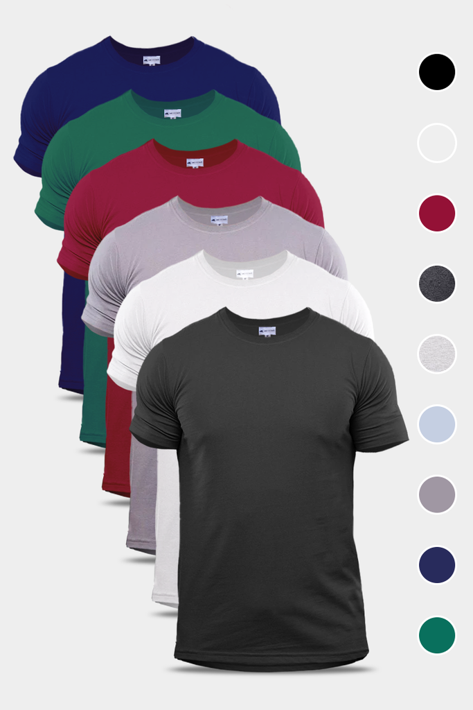 Build Your Own Pack of 6 Crew Neck T-Shirts - Mendeez PK 