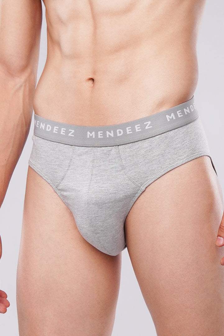 Jacquard Briefs - Pack of 3 (Black, White, Heather Grey) - Mendeez PK 