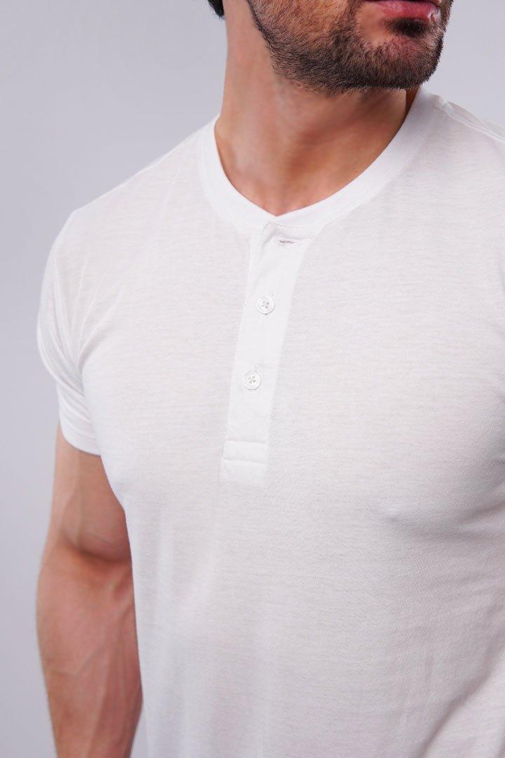 Basic Henley - White - Mendeez PK 