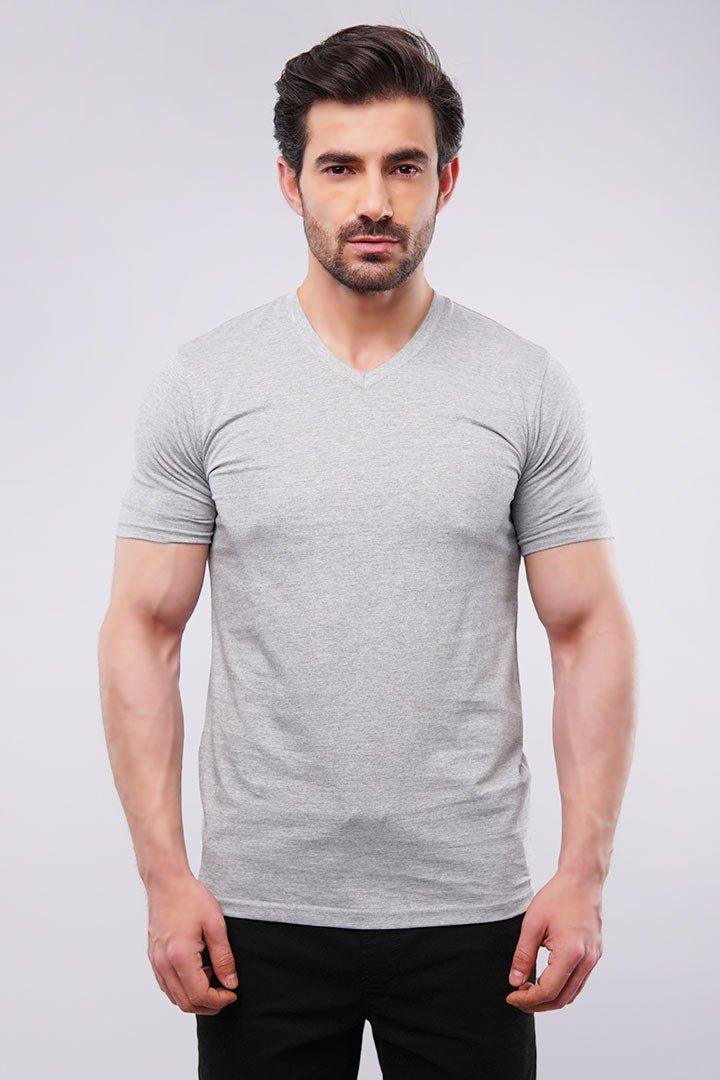 Basic V-Neck - Heather Grey - Mendeez PK 