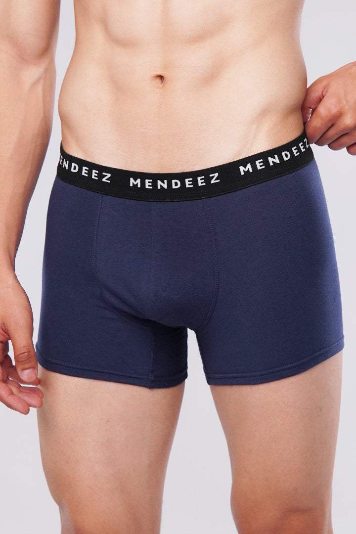 Jacquard Boxer Trunks - Pack of 3 (Navy Blue, Charcoal, Black) - Mendeez PK 