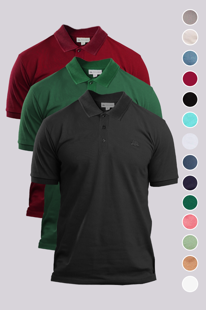 Build Your Own Pack of 3 Polo T-Shirts - Mendeez PK 