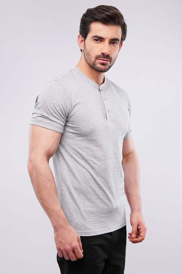 Basic Henley - Heather Grey - Mendeez PK 