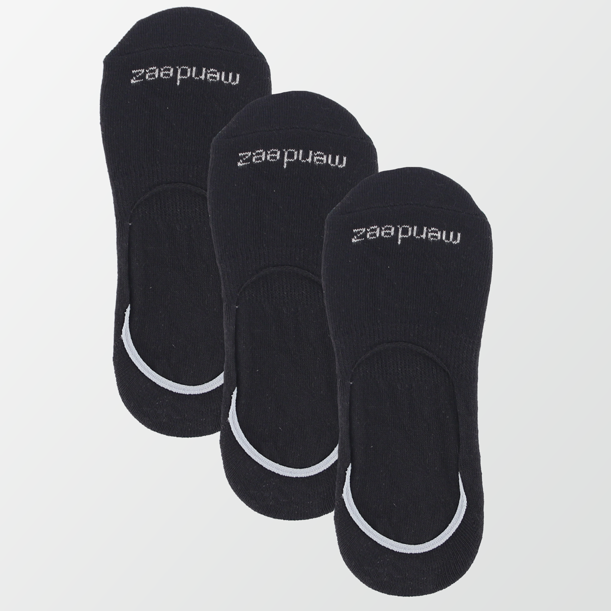 Pack of 3 - No Show Socks - Black (1414335955053)