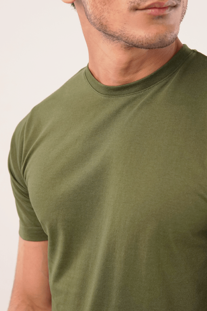 Clod Crew Neck T-Shirts - Olive Green - Mendeez PK 