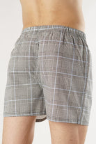 Checkered Grey Woven Boxer Shorts - Mendeez PK 