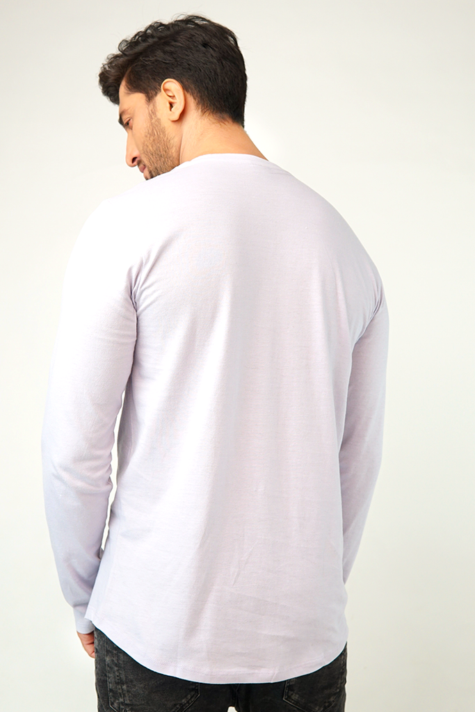 Lavender Full Sleeve Henley T-Shirt - Mendeez PK 