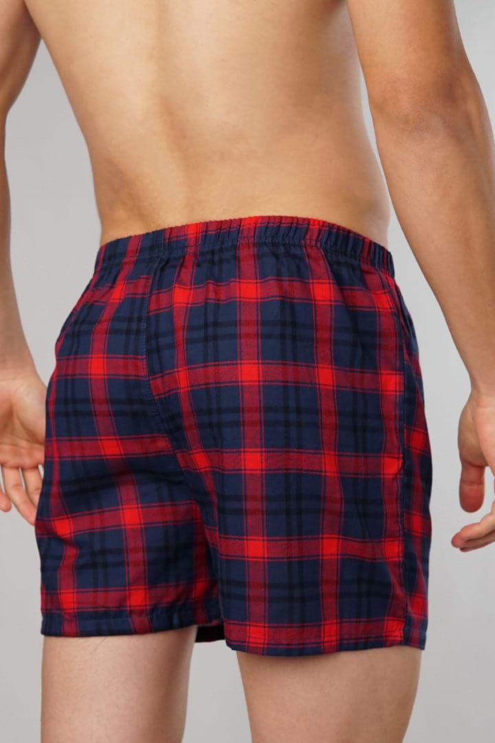Red Scottish Woven Boxer Shorts - Mendeez PK 