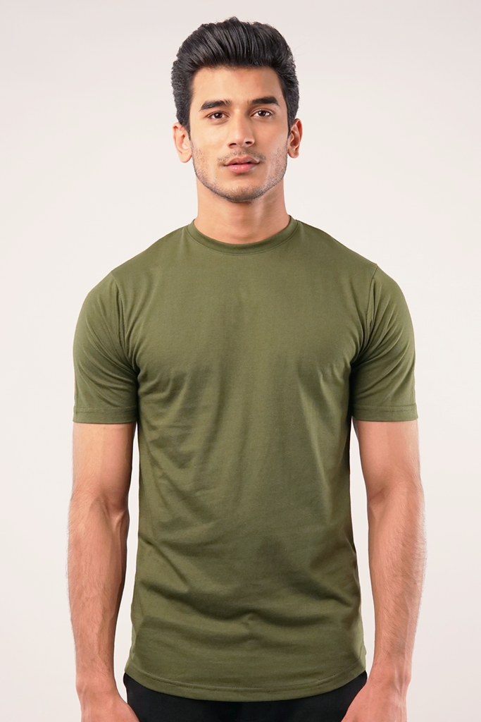 Clod Crew Neck T-Shirts - Olive Green - Mendeez PK 
