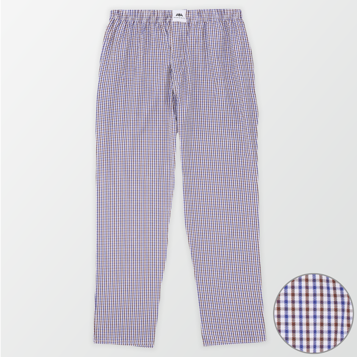 Woven Pajama Pants – Brown, Blue and White (4180538785901)