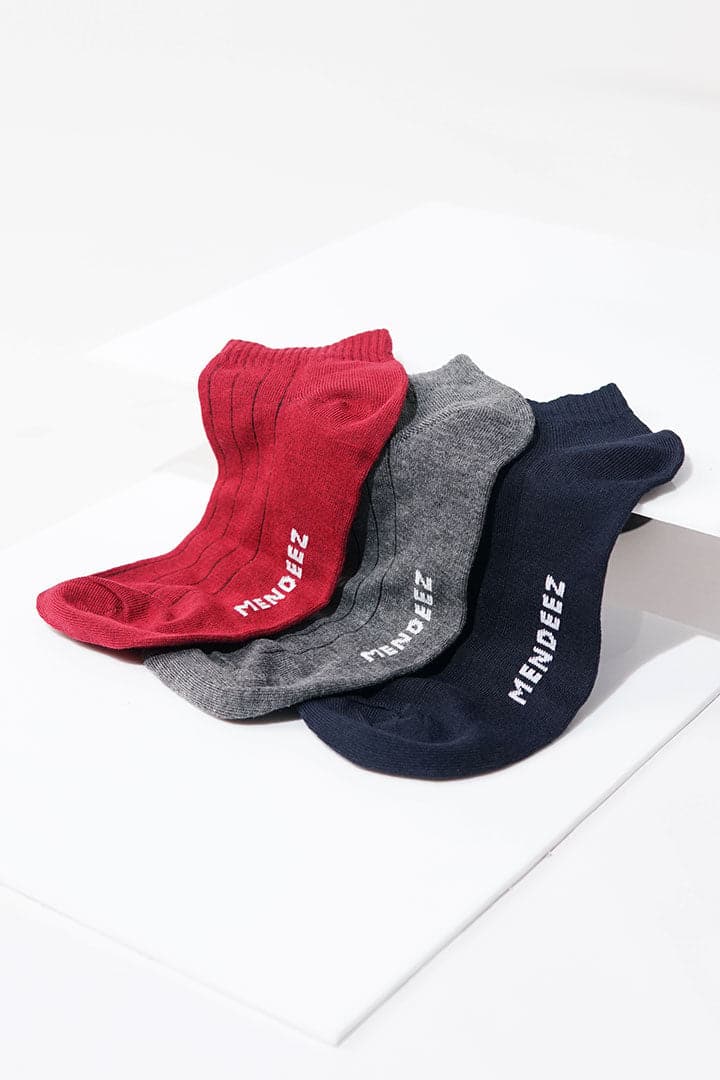 Basic Bold Ankle Socks - Pack of 3 - Mendeez PK 