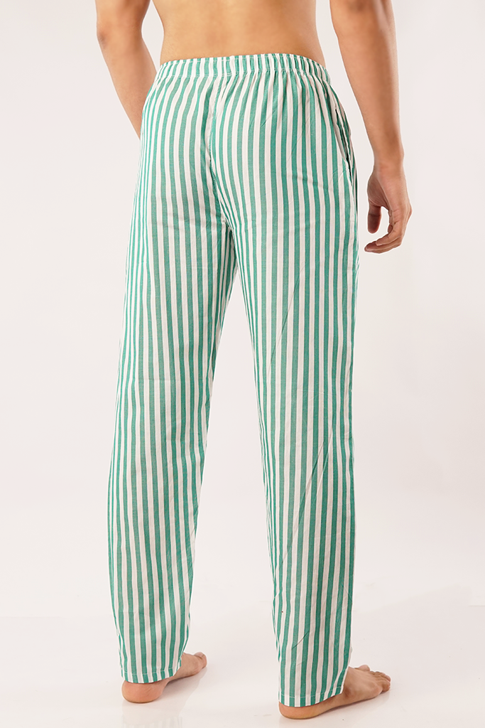 Green Striped Woven Pajama - Mendeez PK 