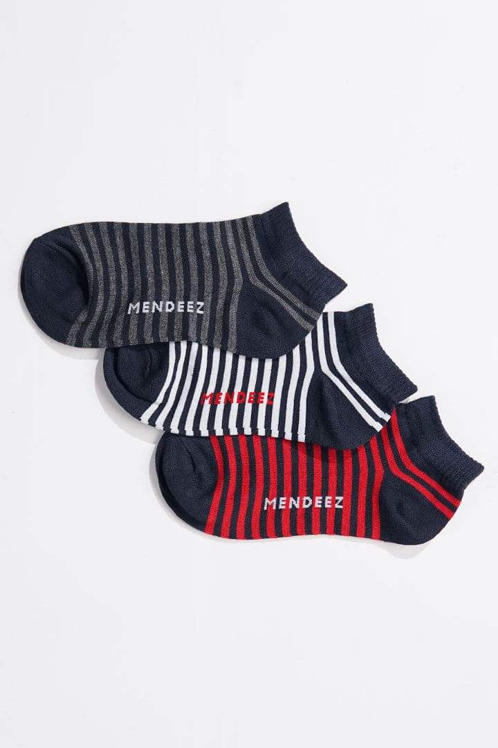 Strippy Ankle Socks - Pack of 3 - Mendeez PK 