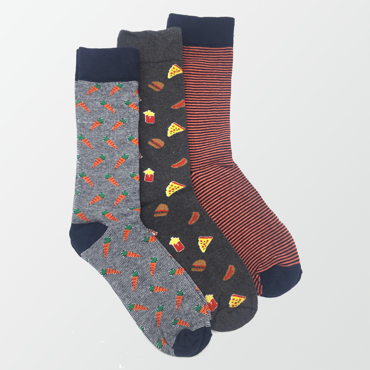 Pack of 3 – Printed Crew Socks (4316039446637)