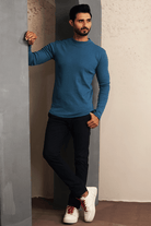 Peacock Blue Mockneck Sweatshirt - Mendeez PK 