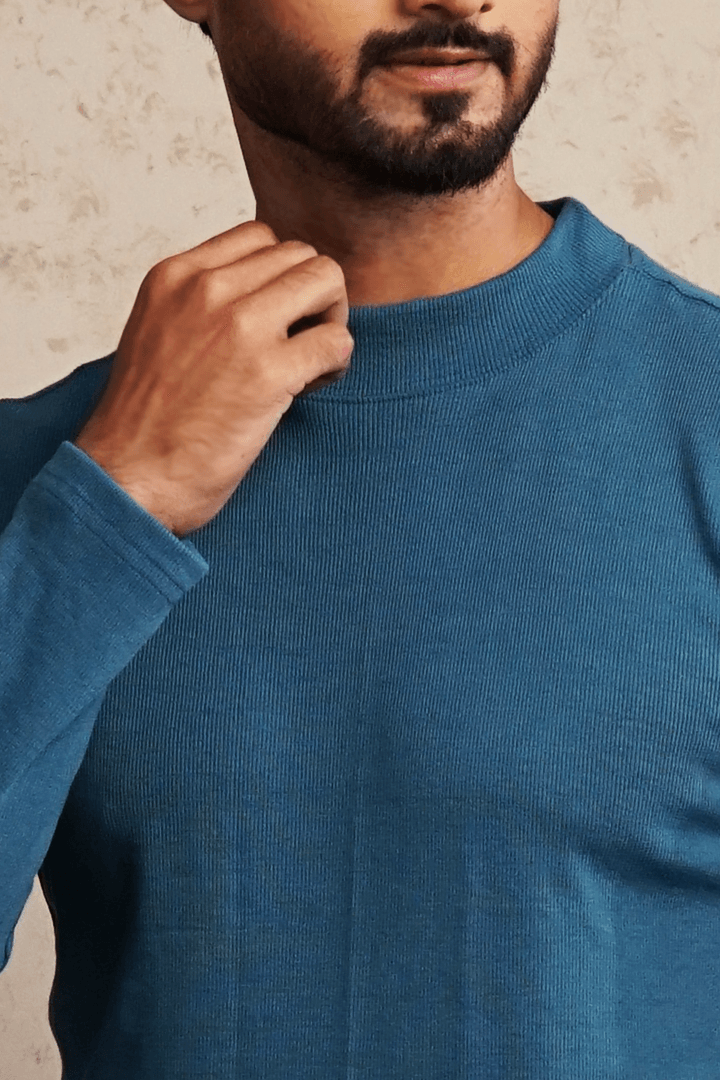 Peacock Blue Mockneck Sweatshirt - Mendeez PK 