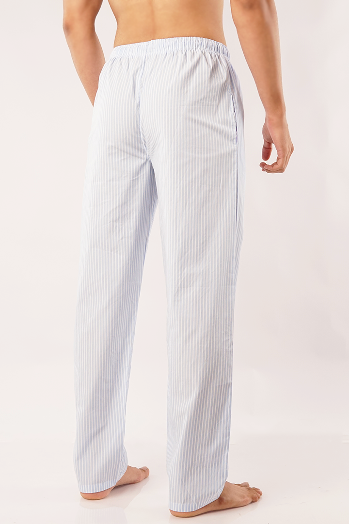 Pale Blue Striped Woven Pajama - Mendeez PK 