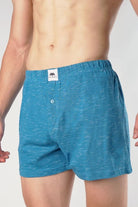 Ribbed Coral Blue Jersey Boxer Shorts - Mendeez PK 
